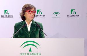 Rosa Aguilar, consejera de Justicia e Interior, en su comparecencia ante los medios.