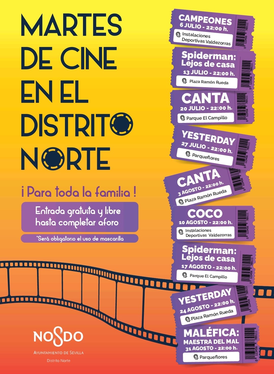 Comienza la programación de cine de verano en los barrios de Sevilla